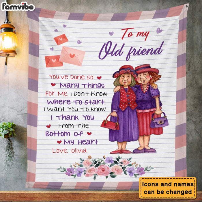 Personalized  Gift For Old Friend Thank You From The Bottom Of My Heart Blanket 26377 1