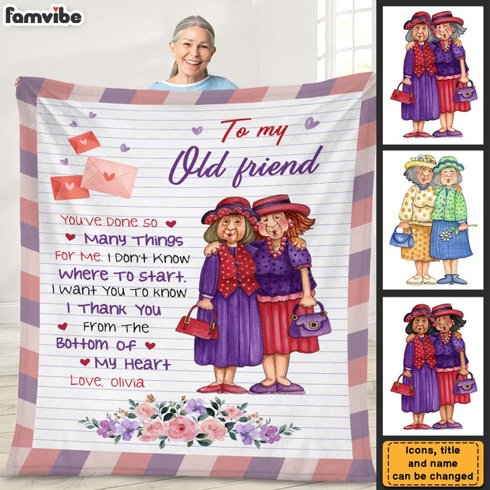 Personalized  Gift For Old Friend Thank You From The Bottom Of My Heart Blanket 26377 1