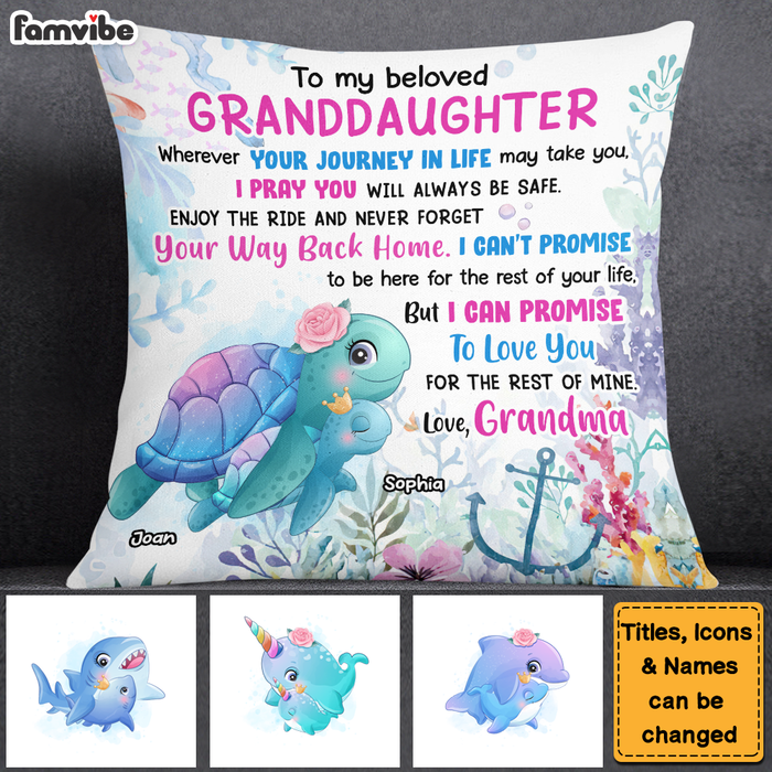 Personalized Gift For Granddaughter Wherever You Feel Overwhelmed Pillow 26381 1
