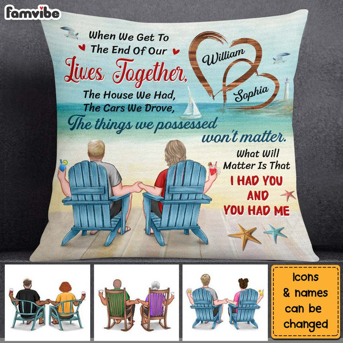 Personalized Beach Wedding Anniversary Gifts For Old Couples Husband Wife Pillow 26384 1