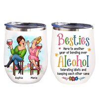 Personalized Gift For Friends Another Year Of Bonding Wine Tumbler 26385 thumb 1