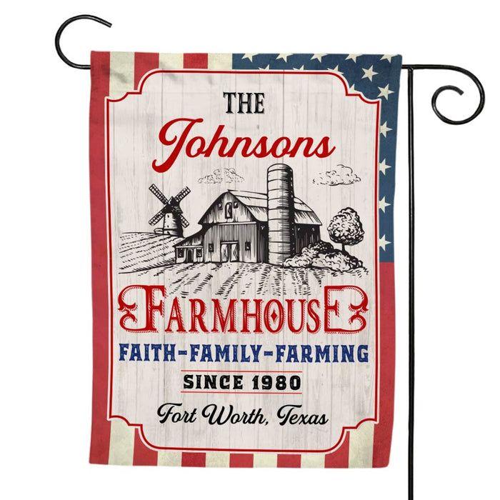 Personalized Gift For Family Farmhouse Faith Family Farming Flag 26389 1
