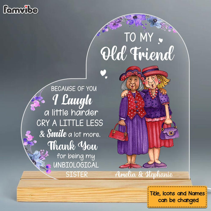 Personalized Gifts For Senior Friends Old Friends Smile A Lot More Plaque LED Lamp Night Light 26395 1