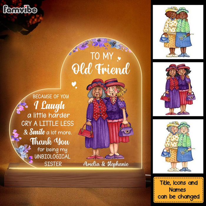 Personalized Gifts For Senior Friends Old Friends Smile A Lot More Plaque LED Lamp Night Light 26395 1