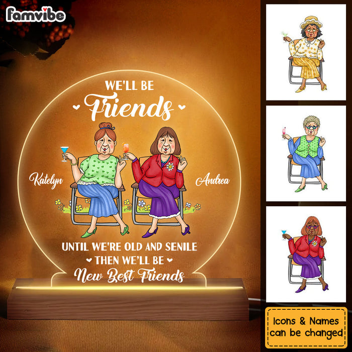 Personalized Gifts For Senior Friends Old Friends We're Old And Senile Plaque LED Lamp Night Light 26396 1
