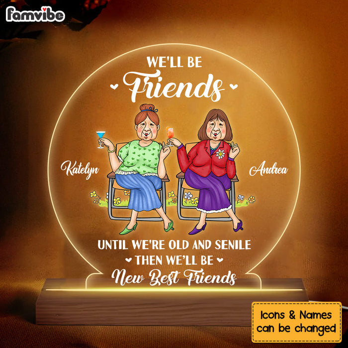 Personalized Gifts For Senior Friends Old Friends We're Old And Senile Plaque LED Lamp Night Light 26396 1