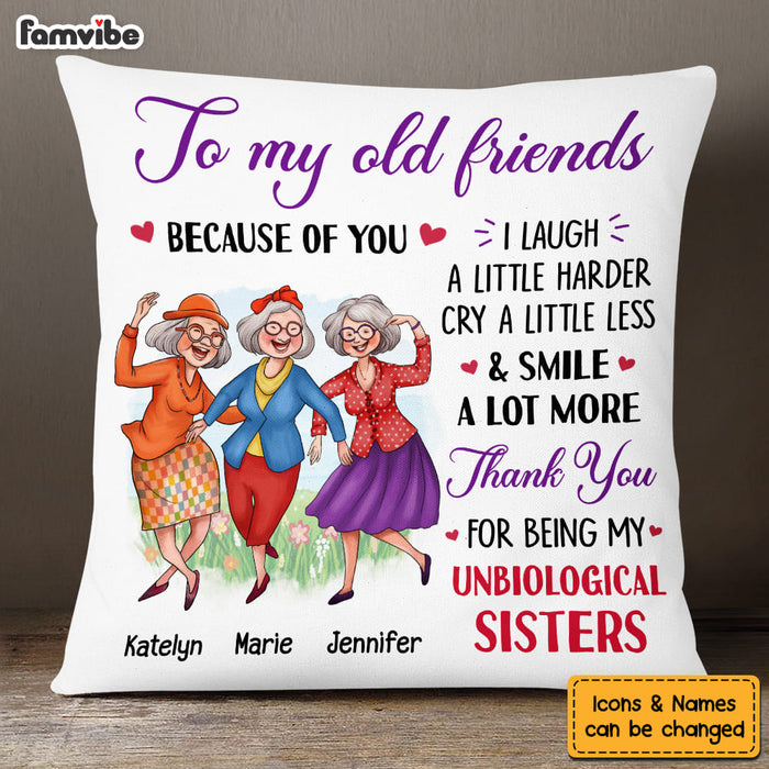 Personalized Gift for Friends Smile A Lot More Dancing Ladies Pillow 26145 26398 1