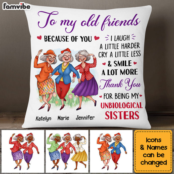 Personalized Gift for Friends Smile A Lot More Dancing Ladies Pillow 26145 26398 1