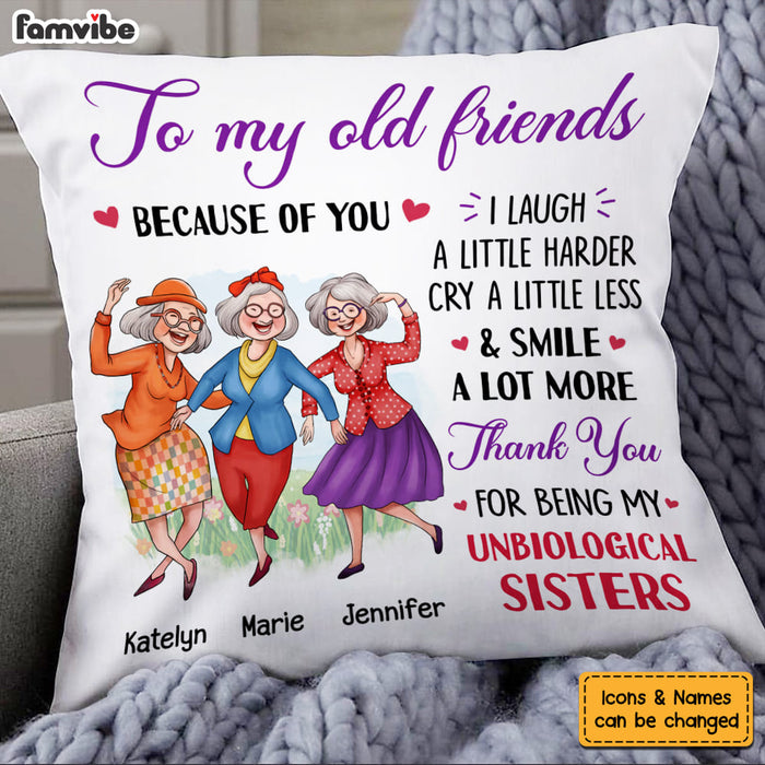 Personalized Gift for Friends Smile A Lot More Dancing Ladies Pillow 26145 26398 1