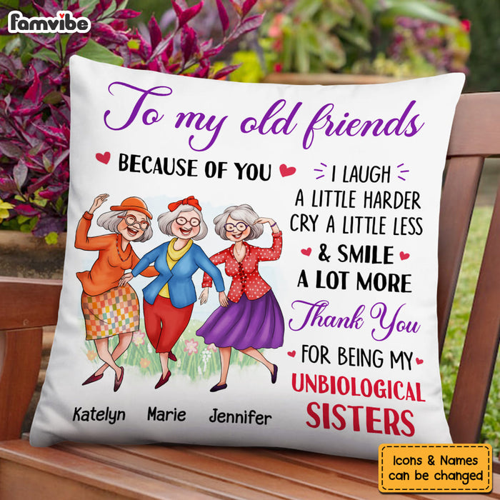 Personalized Gift for Friends Smile A Lot More Dancing Ladies Pillow 26145 26398 1