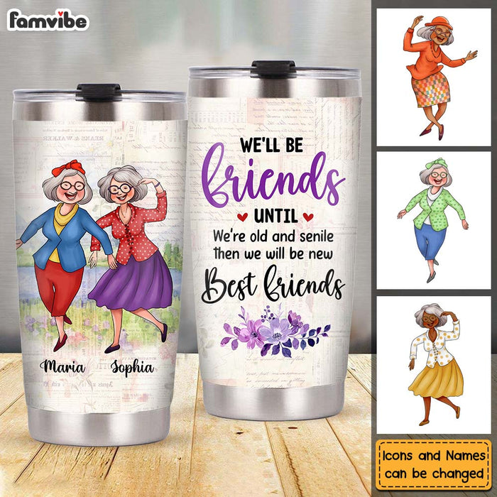 Personalized Gift for Friends We're Old And Senile Dancing Ladies Steel Tumbler 26116 26399 1