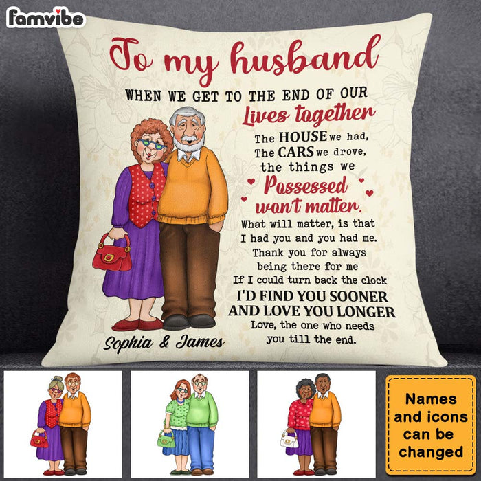 Personalized Gift For Husband Wife Old Couple I Had You Pillow 26400 1
