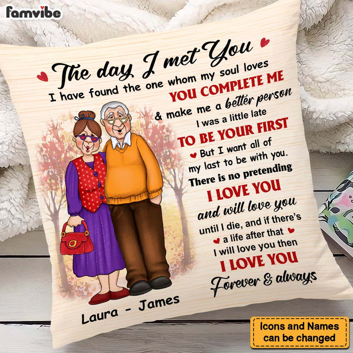Personalized Gift For Husband Wife Couple The Day I Met You Pillow 26403 1