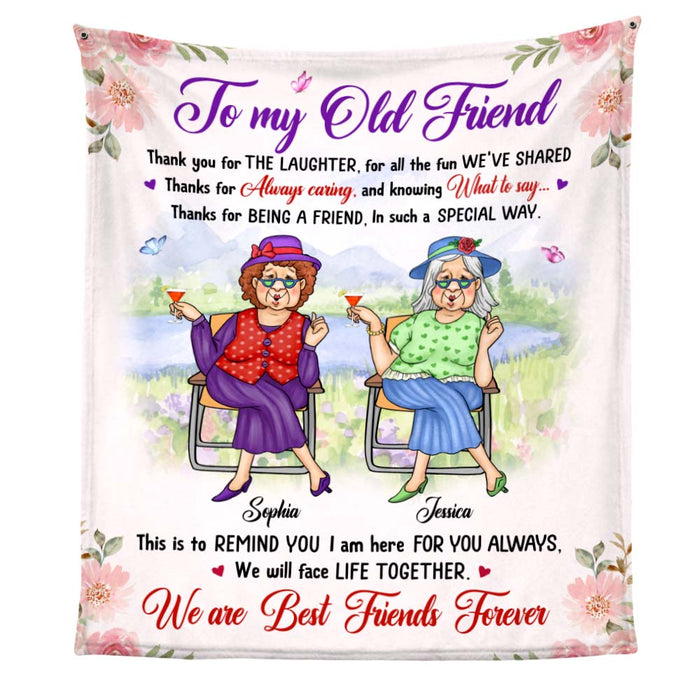 Personalized Gift for Old Friends Thanks For The Laughter Blanket 26409 1