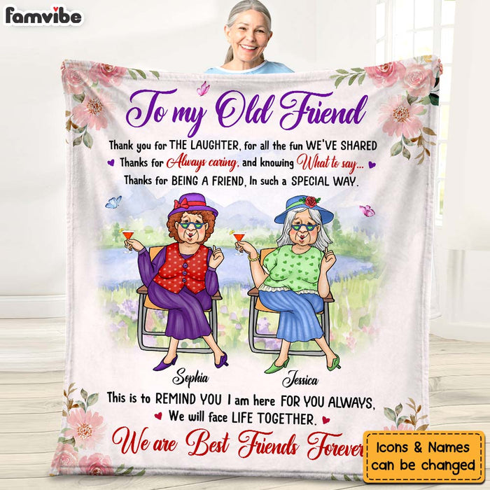 Personalized Gift for Old Friends Thanks For The Laughter Blanket 26409 1