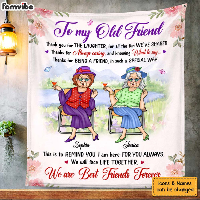 Personalized Gift for Old Friends Thanks For The Laughter Blanket 26409 1