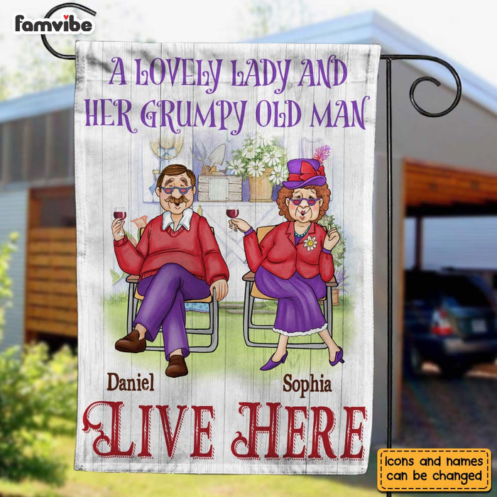 Personalized Gift For Couple A Lovely Lady And Her Old Man Live Here Flag 26411 1