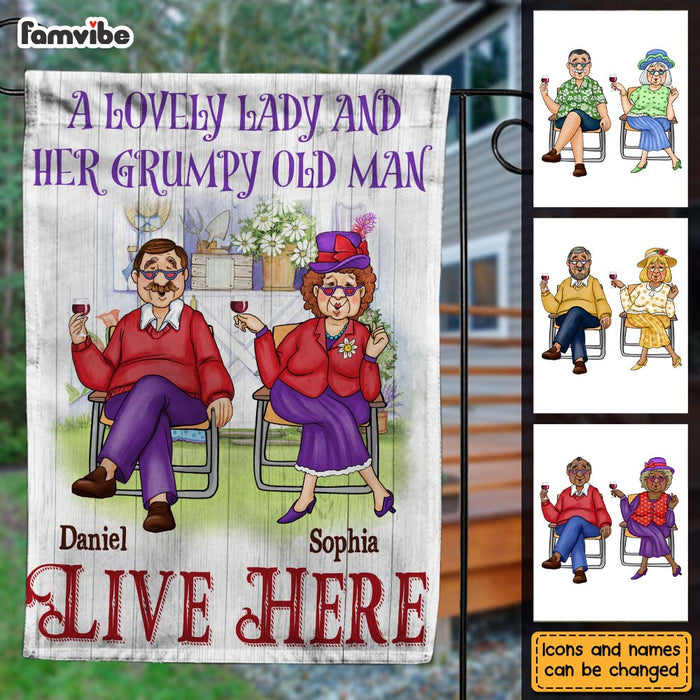 Personalized Gift For Couple A Lovely Lady And Her Old Man Live Here Flag 26411 1