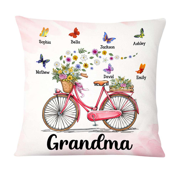 Personalized Gift for Grandma Bicycle With Flowers Pillow 25288 26419 1