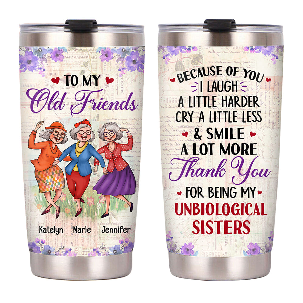 Personalized Gift for Friends Smile A Lot More Dancing Ladies Steel Tumbler 26145 26421 Primary Mockup