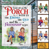 Personalized Gift For Couple Porch The Drinks  Are Cold The  Friendship  Is Free Flag 26428 thumb 1