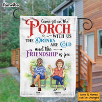 Personalized Gift For Couple Porch The Drinks  Are Cold The  Friendship  Is Free Flag 26428 thumb 1