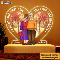 Personalized Gifts For Old Couples Husband Wife From Our First Kiss Plaque LED Lamp Night Light 26435 thumb 1