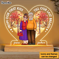 Personalized Gifts For Old Couples Husband Wife From Our First Kiss Plaque LED Lamp Night Light 26435 thumb 1
