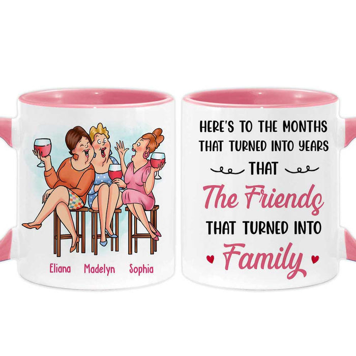 Personalized Gift For Friend Here's To Friends That Turned Into Family Mug 26436 1