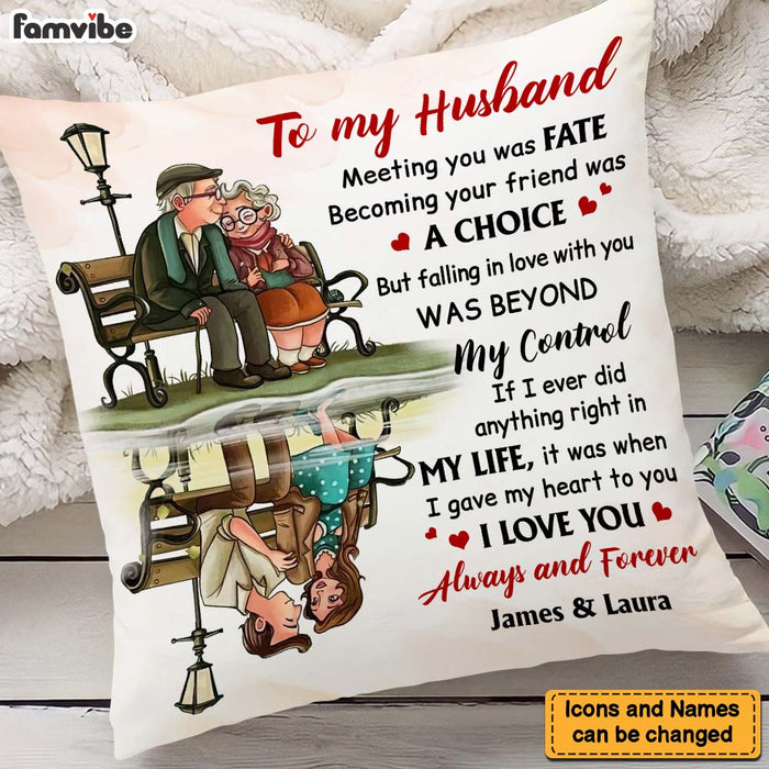Personalized Gift For Husband Meeting You Was Fate Pillow 26437 1