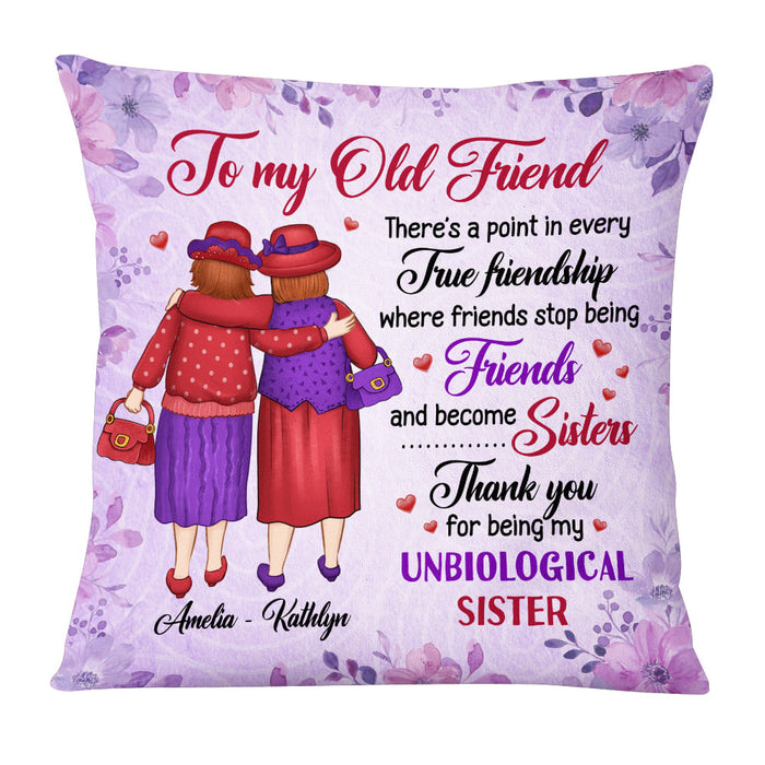 Personalized Gift For Senior Friend Thanks For Being My Unbiological Sister Pillow 26438 1