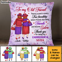Personalized Gift For Senior Friend Thanks For Being My Unbiological Sister Pillow 26438 thumb 1