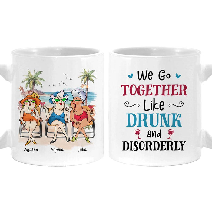 Personalized Gift For Senior Friends Drunk And Disorderly Friends Mug 26441 1