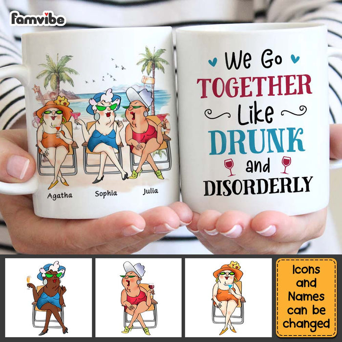 Personalized Gift For Senior Friends Drunk And Disorderly Friends Mug 26441 1