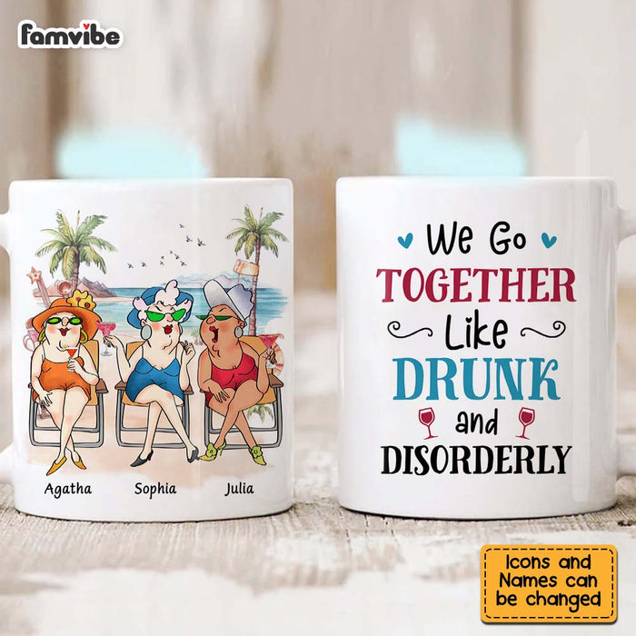 Personalized Gift For Senior Friends Drunk And Disorderly Friends Mug 26441 1