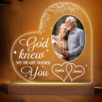 Personalized Gift For Old Couple God Knew My Heart Needed You Photo Plaque LED Lamp Night Light 26448 thumb 1