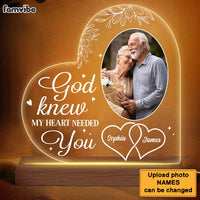 Personalized Gift For Old Couple God Knew My Heart Needed You Photo Plaque LED Lamp Night Light 26448 thumb 1