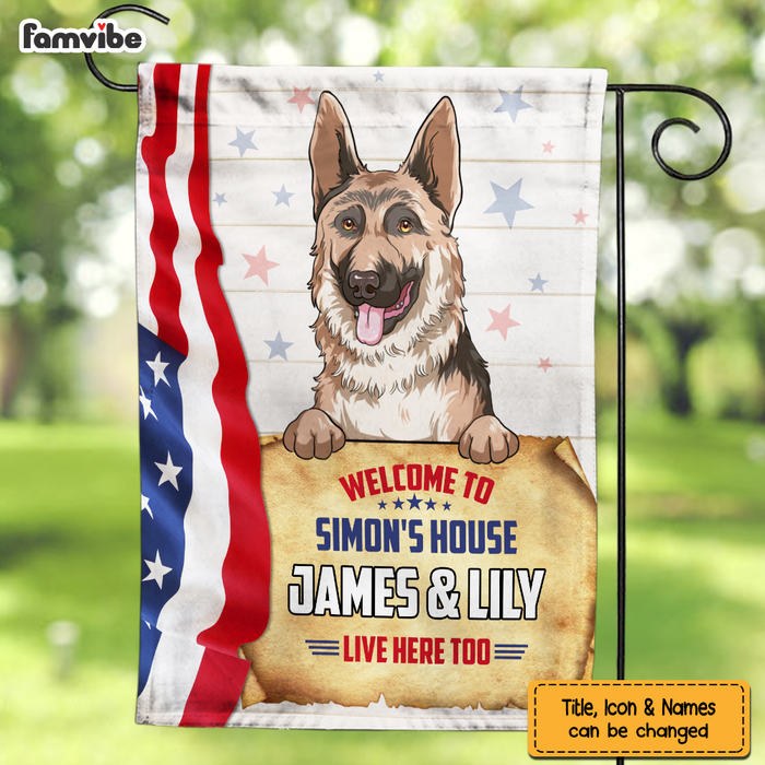 Personalized Gift For Family Welcome To Dog's House Flag 26452 1