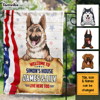 Personalized Gift For Family Welcome To Dog's House Flag 26452 thumb 1