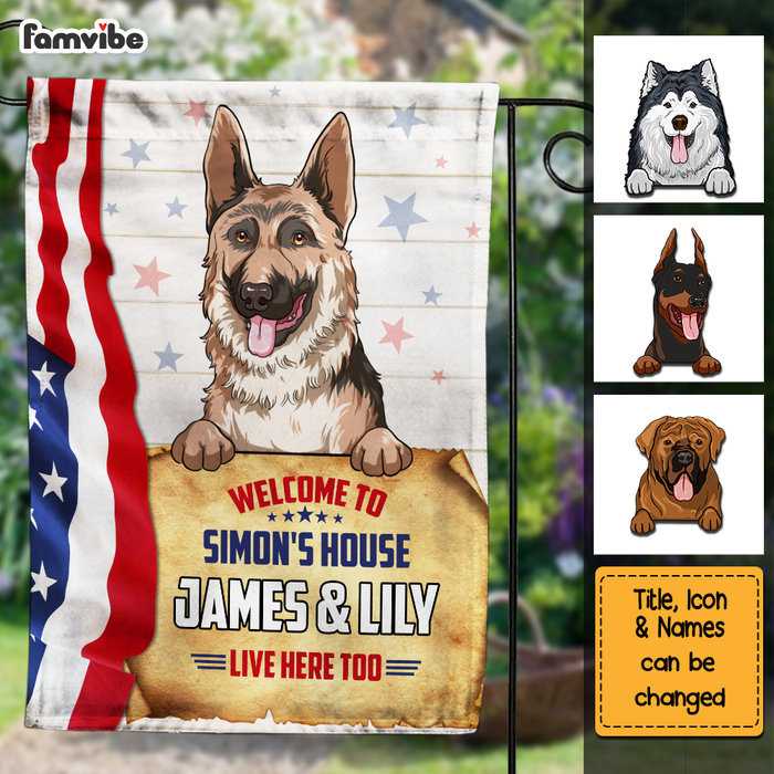 Personalized Gift For Family Welcome To Dog's House Flag 26452 1