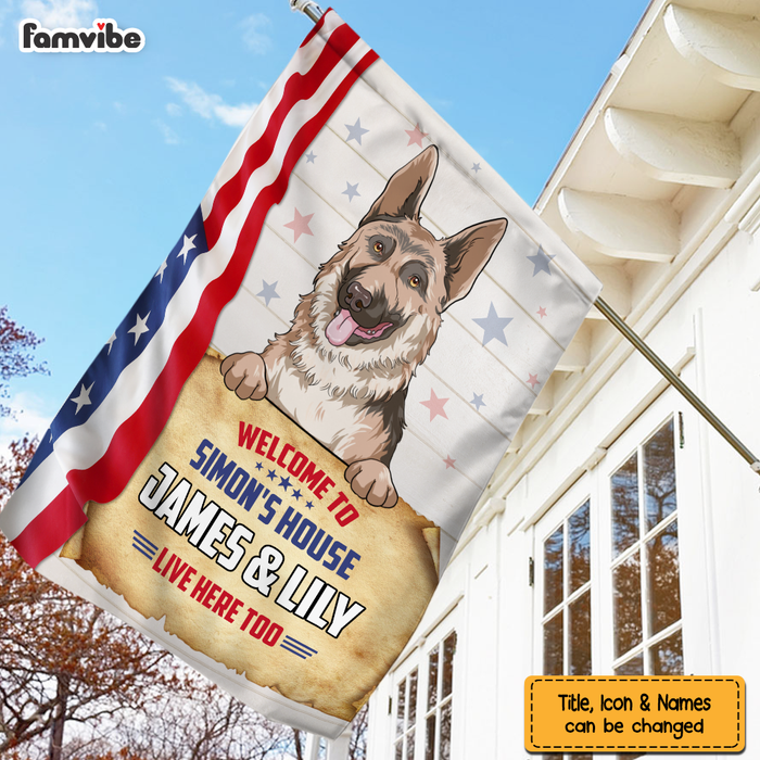 Personalized Gift For Family Welcome To Dog's House Flag 26452 1