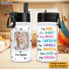 Personalized Affirmation Gift I Am Kind Upload Photo Kids Water Bottle With Straw Lid 26453 1