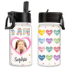 Personalized Affirmation Gift For Kids I Am Kind Upload Photo Kids Water Bottle With Straw Lid 26455 1