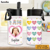 Personalized Affirmation Gift For Kids I Am Kind Upload Photo Kids Water Bottle With Straw Lid 26455 1