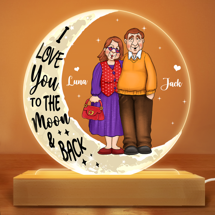 Personalized Gift For Couple Love You To The Moon And Back Plaque LED Lamp Night Light 26456 1