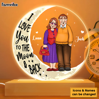 Personalized Gift For Couple Love You To The Moon And Back Plaque LED Lamp Night Light 26456 thumb 1