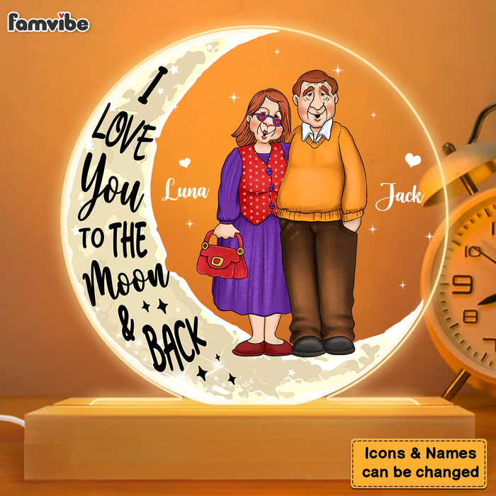 Personalized Gift For Couple Love You To The Moon And Back Plaque LED Lamp Night Light 26456 1