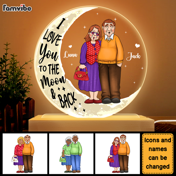 Personalized Gift For Couple Love You To The Moon And Back Plaque LED Lamp Night Light 26456 1