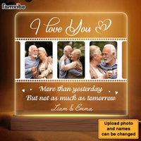 Personalized Gift For Couple I Love You More Than Yesterday Upload Photos Plaque LED Lamp Night Light 26457 thumb 1