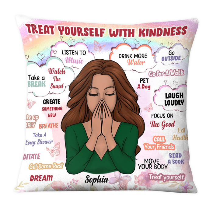 Personalized Gift For Daughter Treat Yourself With Kindness Pillow 26458 1